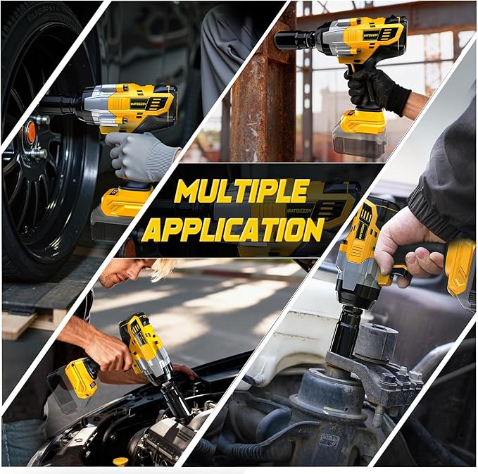 Impact Wrench Compatible with DeWalt 20V Battery: 1/2 Inch Hog Ring Impact Driver High Torque - 2300N.m/1700Ft-lbs Cordless Impact Gun - Brushless Motor with LED Light - Tool Only