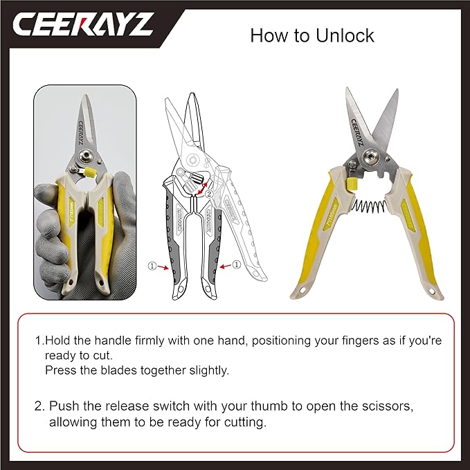 7" Scissors All Purpose, Heavy Duty, Multipurpose, for DIY Projects, Office, Production Lines, Pruning, with Protective Sheath (Brown/Yellow)