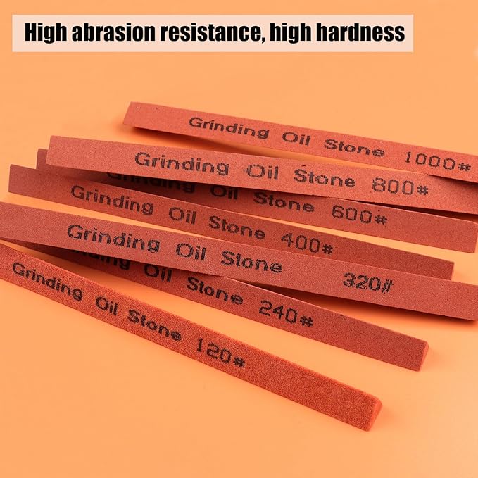 Sharpening Stone Set,16pcs Triangle Sanding Sticks Knife Whetstone Set White Corundum Oil Stone for Knife,Most Bladed&Moldel-120#,240#,320#, 400#,600#,800#,1000#,1200#