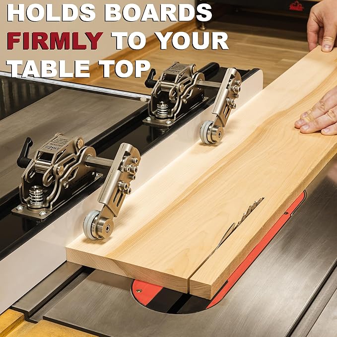JessEm 04320 Clear-Cut STS Stock Guides for Table Saw – Precision Stainless Steel Rollers, Smooth Bearing System, Downforce and Feed Control for Accurate Safe Woodworking Cuts