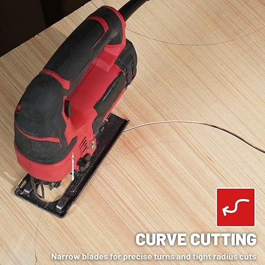 EZARC 36pcs Jig Saw Blade Set for Wood Cutting, Assorted T-Shank Jigsaw Blades with Storage Case, Fast Smooth Curve Cuts for Woodworking