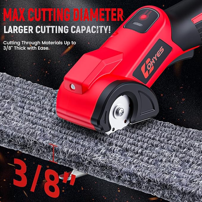Cordless Electric Scissors Fit for Milwaukee 18v Battery 440RPM Fabric Cutter For Cardboard Carpet Plastic(Battery not included, Added replacement blade)