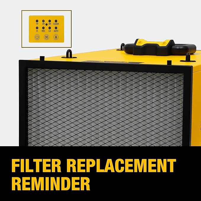 DeWALT DWXAF101 Air Filtration System, 3-Speed Hanging Ceiling Dust Collectors for Woodworking, Remote Controlled Dust Collection Systems, 2 Stage Filtration, for Shop Garage