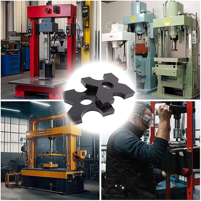 2 Pack Arbor Press Plate, 20 T Shop Press Plates AR400F Metal Material, H Frame Thickened Hydraulic Shop Press Plate Tool, 5 Notch (1" x 7" x 7")