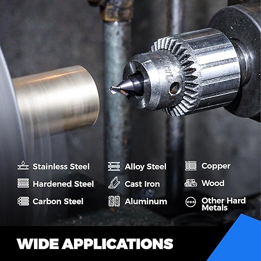 toolant Center Drill Bit Set, TiAlN Coated Cobalt M35 HSS Centering Drill Bit for Stainless Steel, Carbon Steel, Alloy Steel, Cast Iron, Copper, Other Hard Metals, #1, SAE 3/64" (3pcs)