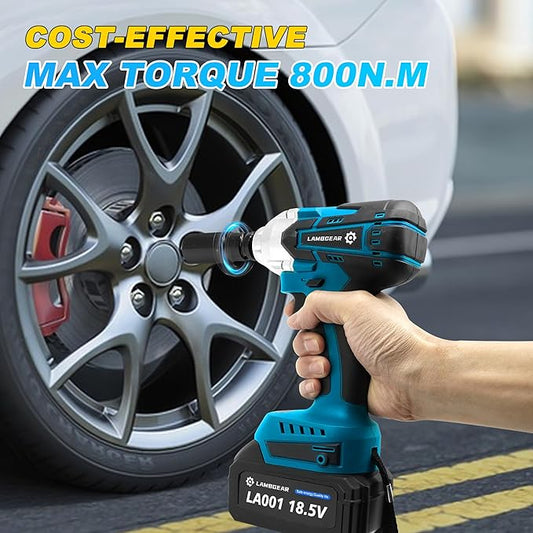 Cordless Impact Wrench,369 ft-lbs Brushless 1/2 inch Torque Impact Gun Speed High Torque Power Tool with 2x 4.0Ah Battery Charger 4 Sockets Electric Impact Wrench for Tire Removal Rusted Bolt