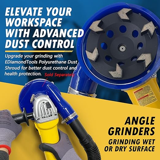 4.5" High Performance Diamond Grinding Wheels for Concrete, Paint, Epoxy, Mastic, Coating Removal, #30/40 Grit, 6 Arrow Segments, 5/8"-11 Arbor