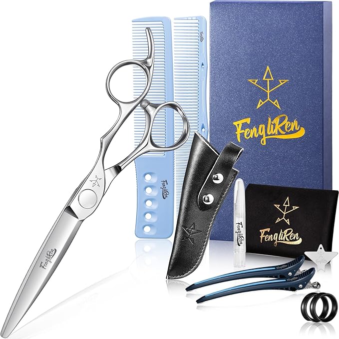 High-end Professional Extremely Very Sharp Barber Hair Cutting Scissors Hairdresser Shears For Hair 6.1 Inch Haircut Scissor Made Of Dynamic Stainless Steel For Hairdressing Salon Home Use