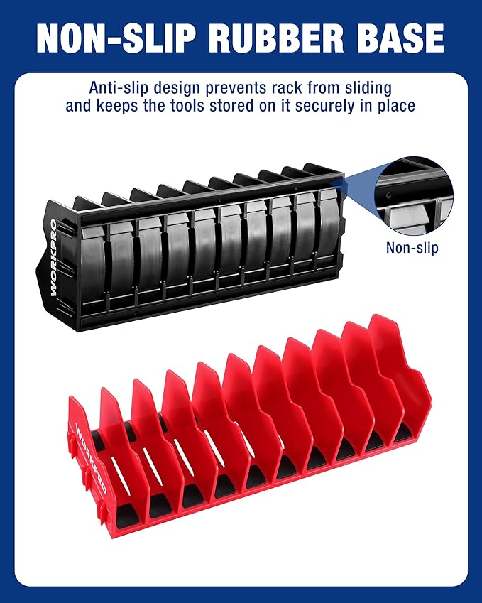 WORKPRO 2-Pack Plier Organizer Rack, Pliers Holder and Cutter Organizers with Non-Slip Rubber Base, 20-Slot Tool Box Organizer, Tool Drawer Organizer, Tool Storage, Plier Rack (Pliers Not Included)