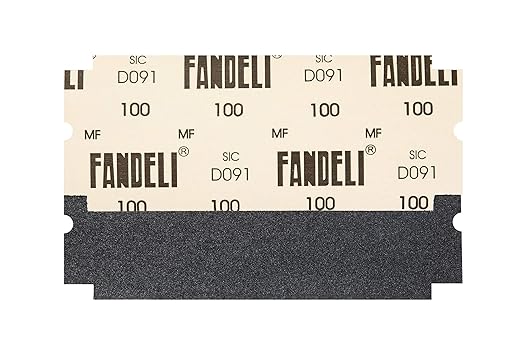 Fandeli | Multi-Purpose Sanding Paper | Grit 100 | 25 Sheets of 4 1/4'' x 11'' | Perfect for Sanding Drywall | Hand Sanding | Orbital Sanders