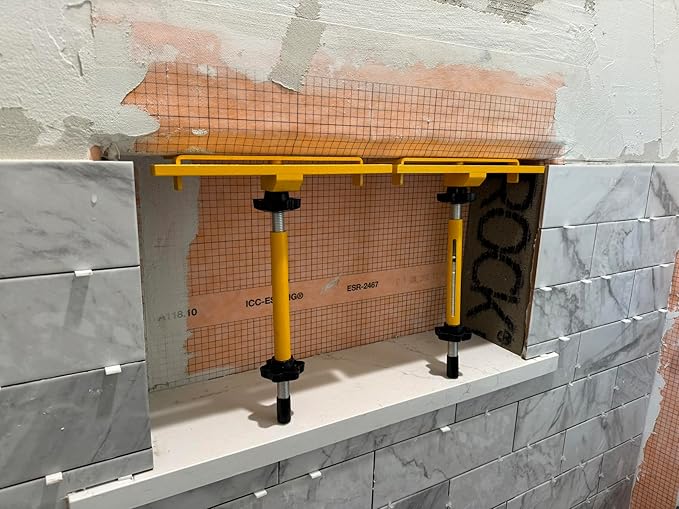 Patented Planum Tile Niche Supporter ??Shower Niche Tiling Tool Kit for Home Remodeling & Construction | Aluminum Support for Installing Ceramic & Porcelain Tile Niche Shelves