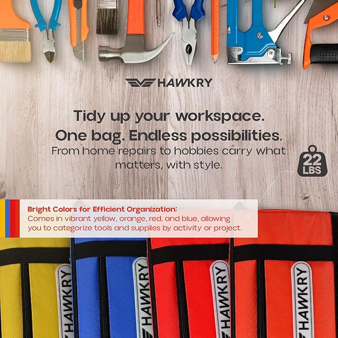 HAWKRY Oxford Waterproof Tool Bag set of 4 – Small Tool Bag and Tool Pouch, Fishing Bag, Travel Pouch, Compact, Durable Small Travel Bag, Multipurpose Tool Bags for Men for Work, Fishing and Travel