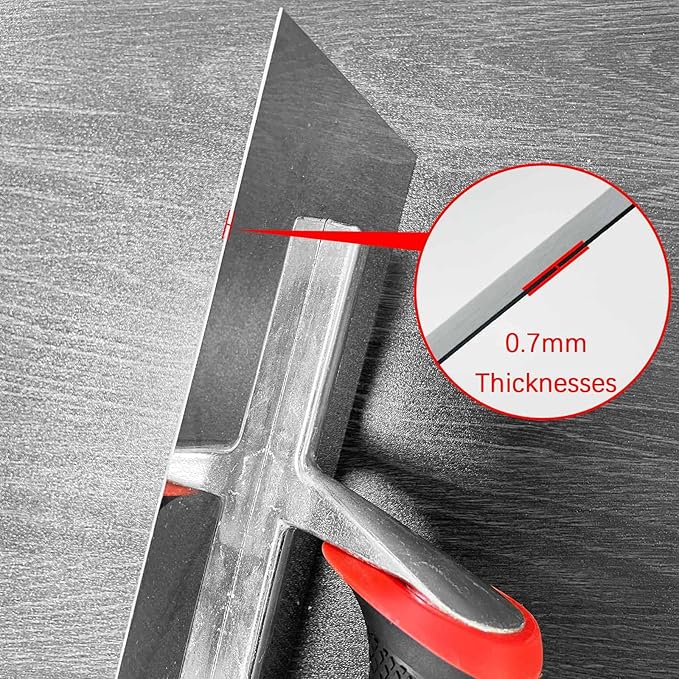 3 Pack Concrete Tools Set, 1 Pcs Stainless Steel Flat Finishing Trowel and 2 Pcs Pool Trowels, Drywall Cement Plastering Masonry Construction Hand Tool Kit