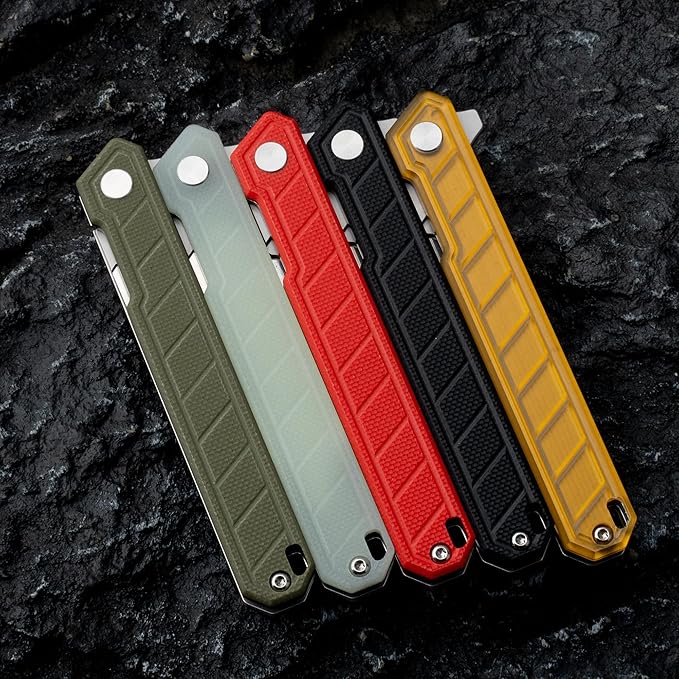 G046 Mecha Mini Slim Folding Scalpel with 5pcs #24 and 5pcs #60 G11 Handle with Liner Lock, Utility EDC Pocket Knife with Back Clip（Black）