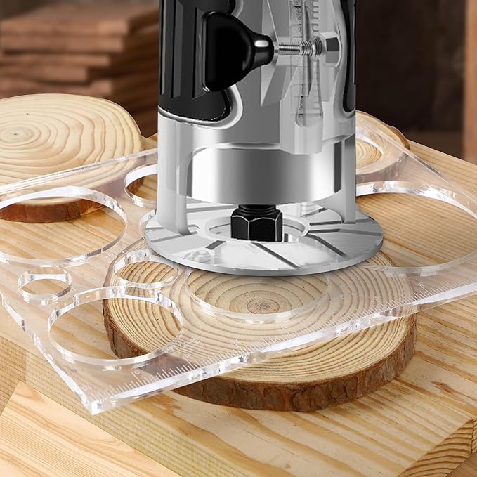 Router Templates for Woodworking,Router Jig Circle Inlay Templates Decorative,13-in-1 Router Templates(10 * 7.8 inches)