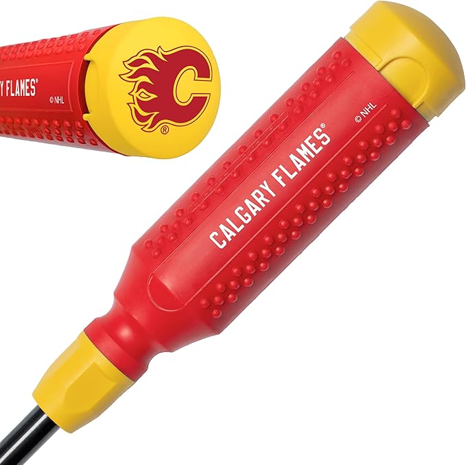 MEGAPRO짰 NHL짰 Team Edition Multi-bit Screwdriver | Officially Licensed NHL짰 Gear | Durable, Ergonomic, Pro-Grade Screwdriver (Calgary Flames짰)