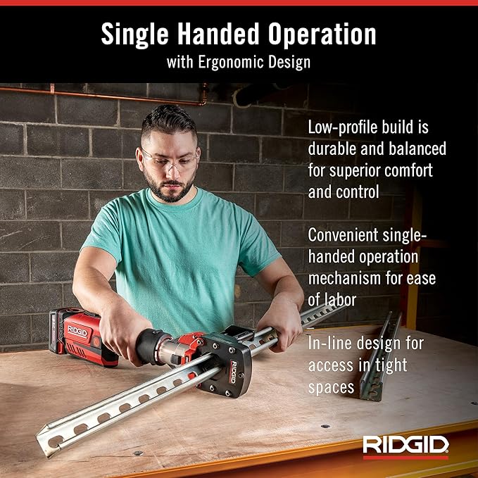 RIDGID 67183 Model RP 351 ProPress Standard Press Tool Kit with Battery, Charger, 1/2" to 1" Press Tool Jaws, and Carrying Case