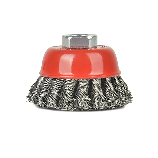 Aain 3 inch Wire Wheel Brush Cup Brush,4 Pack Twisted Knotted Cup Brush for Grinders,5/8"-11 Threaded Arbor for Angle Grinder,Max RPM 12,500,0.020in Carbon Steel for Rust Removal,Abrasives