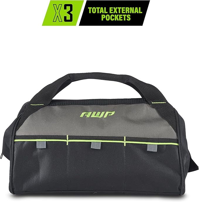 AWP Tool Bags, Premium Tool Bag, Black, Durable Tool Tote, for Professionals and Contractors