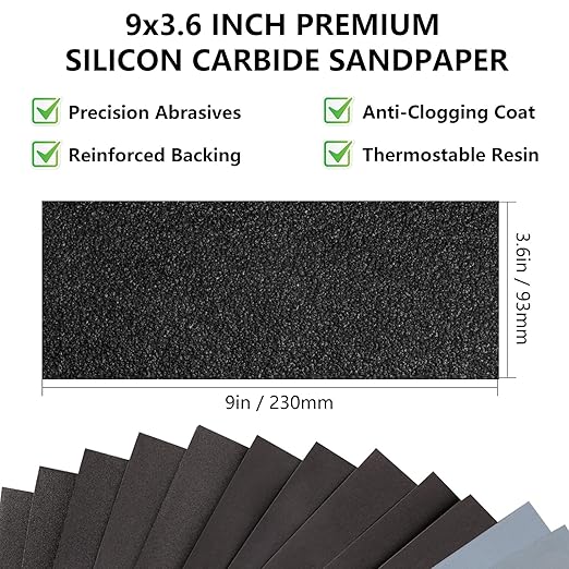 Sandpaper 4000 Grit, Wet Dry Sanding Sheets 9 x 3.6 Inch for Wood Furniture Finishing, Metal Sanding and Automotive Polishing, 14-Sheet