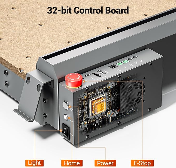 Artsian 01 CNC Router Machine 12000 RPM 300W GRBL Control 3-Axis Engraving 0.1mm Accuracy Spindle Laser Mode Switch Industrial Workrange 16.53''x16.53''x3.54'' Engraver 98% Pre-Assembled