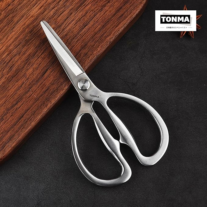 TONMA Kitchen Scissors All Purpose [Made in Japan] Solid Stainless Steel Japanese Heavy Duty Kitchen Shears for Food, Multipurpose Cooking Scissors Dishwasher Safe