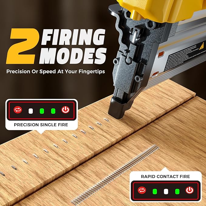 Cordless 2" Brad Nailer Compatible with DeWalt 20V Battery(No Battery), Ecarke 2 in 1 Electric Nail Gun Staple Gun with 18GA Nails/Staples, Battery Power Nail Gun for Trim Wood Crafting Home Carpentry