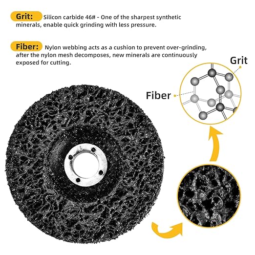 10 Pack 4 inch Strip Discs for Angle Grinder, Wire Stripping Wheel Paint Remover for Metal Surfaces, Abrasive Wheels Grinding Discs for Rust Welds Oxidation (4" x 5/8")