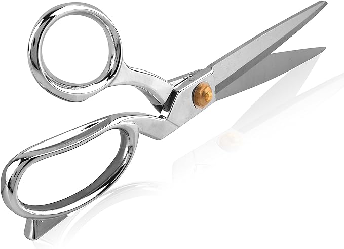 eZthings짰 Heavy Duty 10.5" Scissors For Cutting Fabric, Leather, and Raw Materials (10.5 Inch Silver)