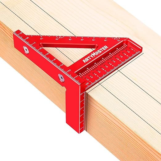 Mini 3D Multi-Angle Measuring Square Ruler, WT102C High Precision Hole Scribing Woodworking Tools, 0-90째 Aluminum Alloy Carpenter Square Metric Wood Working Tools