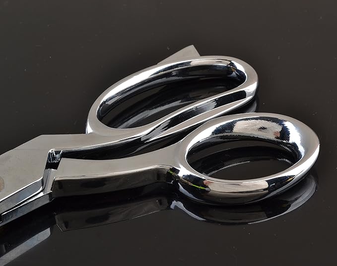 eZthings짰 Heavy Duty 10.5" Scissors For Cutting Fabric, Leather, and Raw Materials (10.5 Inch Silver)