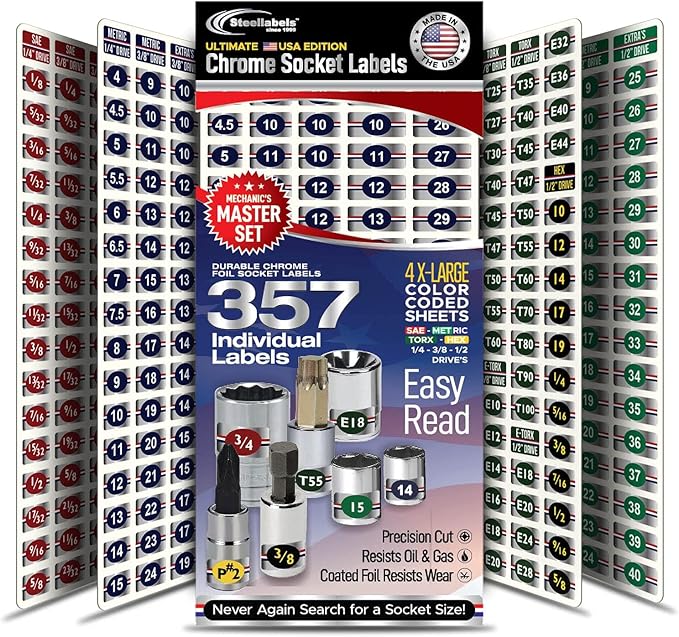 NEW! Ultimate Chrome Socket Label Set