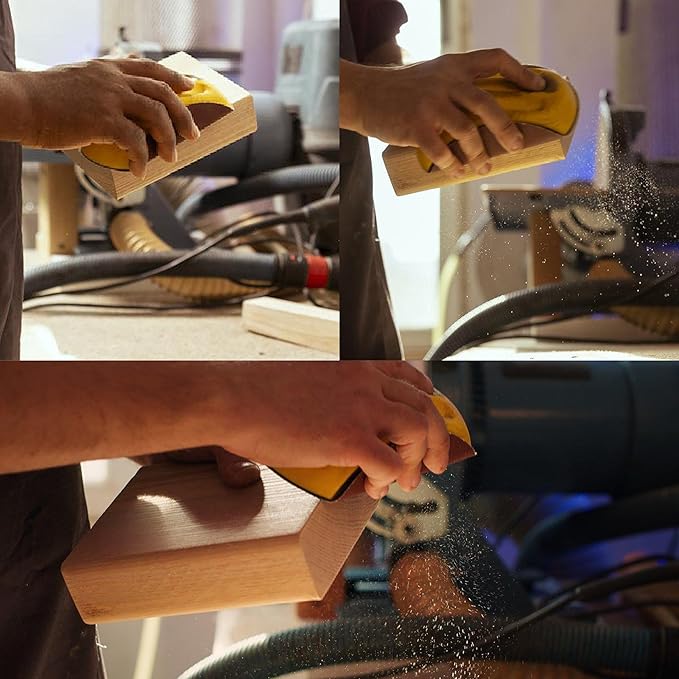 50pcs Sandpaper 8 Hole 5 inch Sanding Discs Hook and Loop 60/180/240/400/800/1200/2500/4000/7000/10000 Grits with Hand Sander for Automotive Metal Polishin