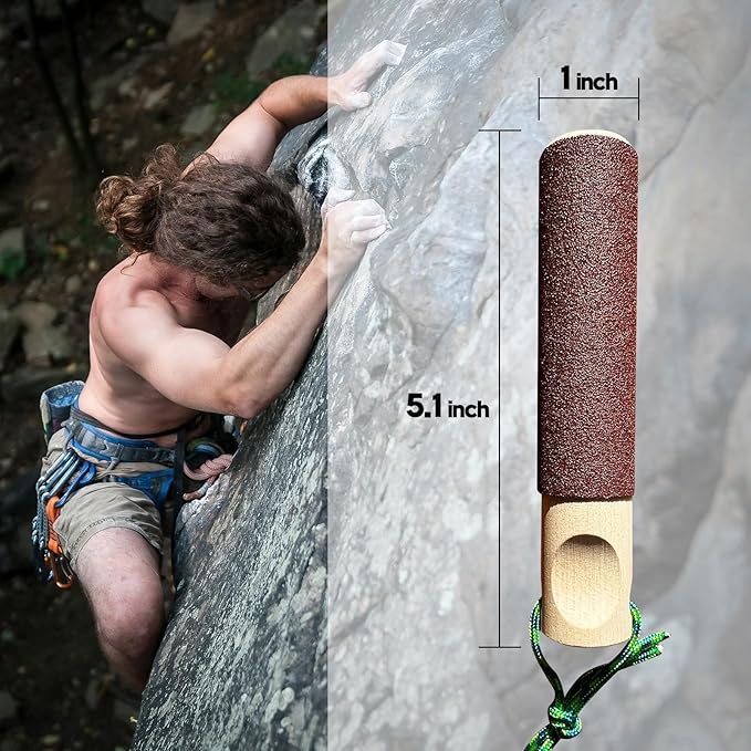 Callus Care Sanding Block - Prevent Climbers' Flapper - Cylindrical Palm Skin Smoother for Rock & Gym Climbers with Extra Sandpaper - Easy Grip