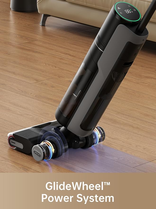 DREAME H13 Pro Wet Dry Vacuum Cleaner, Smart Floor Cleaner Vacuum Mop for Hard Floors, 140째F Brush Wash, Hot Air & Dual Rotation Self-Cleaning, GlideWheel Power System, Great for Sticky Messes