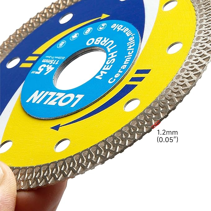 3-Pack 4.5" Diamond Multi-Purpose Saw Blades - Heavy Duty Angle Grinder Discs for Cutting Marble/Quartz/Stone/Tile/Metal/Plastic (Blue Rippled, 3)