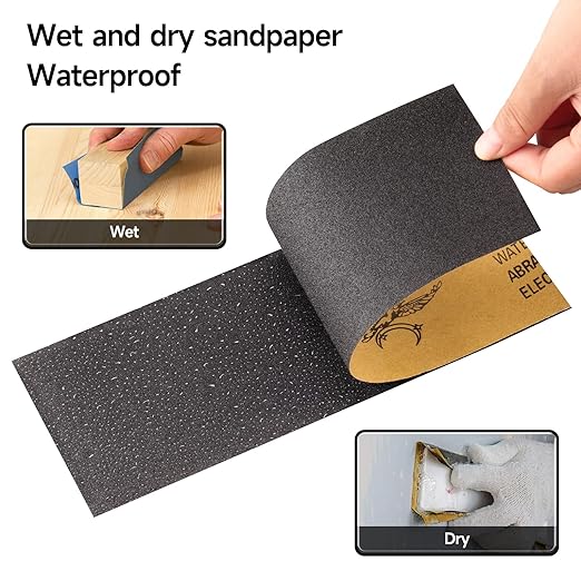 Sandpaper 7000 Grit, Wet Dry Sanding Sheets 9 x 3-2/3 Inch for Wood Furniture Finishing, Metal Sanding and Automotive Polishing,14 -Sheet