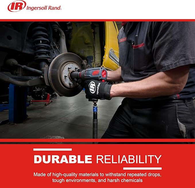 Ingersoll Rand 2236QTIMAX DXS2 1/2" Air Impact Wrench, Quiet, 1,500 ft-lb Torque, Titanium Hammer Case, Friction Ring Retainer, Pistol, Interchangeable Anvil, Multifunctional Tool (Pack of 5)