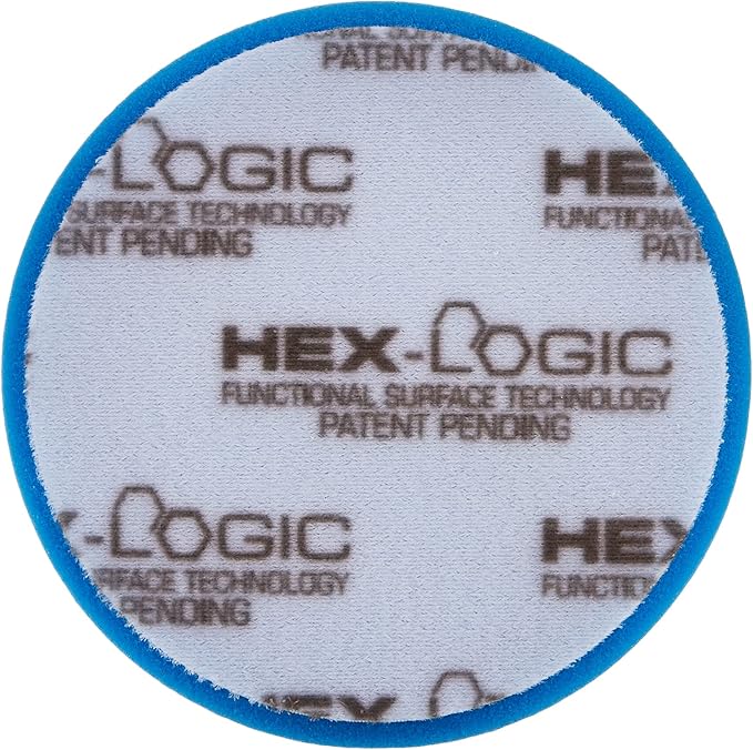 Chemical Guys BUFX_105HEX5 Hex-Logic Light Polishing/Finishing Pad, Blue (5.5 Inch Pad Made for 5 Inch Backing Plates), 1 Pad Included