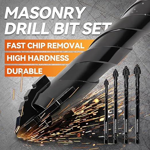 Masonry Concrete SONCHIE Serrated Drill Bit Set for Tile Brick Glass Plastic and Wood Carbide Tipped for use with Tile Wall Mirrors and pavers on Concrete or Brick Walls 10 pcs