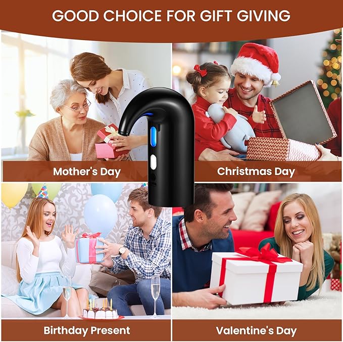 Electric Wine Aerator, Decanter & Dispenser ??USB Rechargeable, Gift for Christmas, Housewarming, Birthday, Wedding, Anniversary, and Retirement, Ideal for Wine Lovers, Men and Women