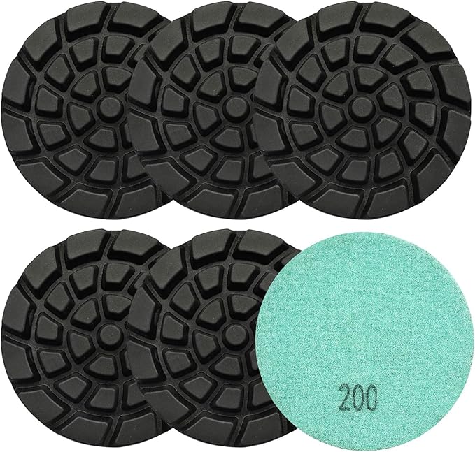Diamond Concrete Polishing Pads - BRSCHNITT 6pcs 4 inch Grit#200 Resin Bond Renew Pads Beton Floor Renew Reparing Disk