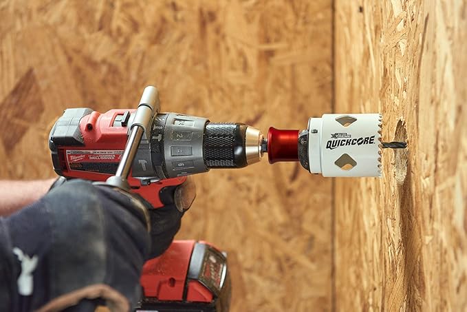 Disston QuickCore 7 pc Set - 1 Each: 1", 1-1/4", 1-1/2", 1-3/4", 2", and 2-1/2" Hole saws, Arbor with a Pilot Drill bit, Hex Key