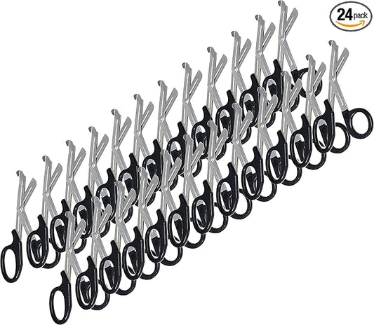 Set of 24 Trauma Paramedic EMT Shears Scissors 7.25"- Made of Premium Quality Stainless Steel - Ideal Gift for EMT, Nurses doctors Firefighter and more (Black)