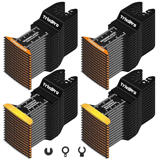 Oscillating Tool Blade Multitool Blades - TrivdPro 60pcs Multi Tool Blades Kits Oscillating Saw Blades for Metal Wood Plastic Fits Dewalt Milwaukee Ryobi Fein Bosch