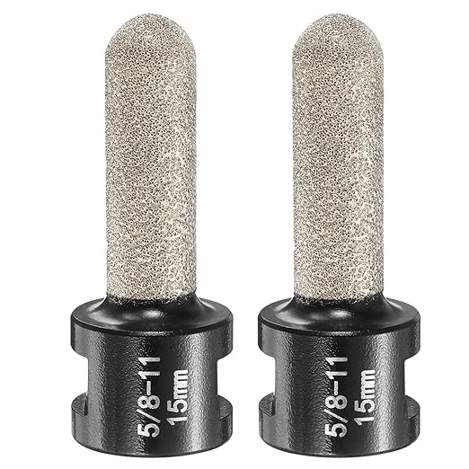 HARFINGTON 2pcs Diamond Finger Bit 15mm Dia Dry Core with 5/8"-11 Thread Diamond Chamfer Bit for Enlarging Shaping Milling Existing Holes on Porcelain Tile Ceramic Marble Countertop, Black