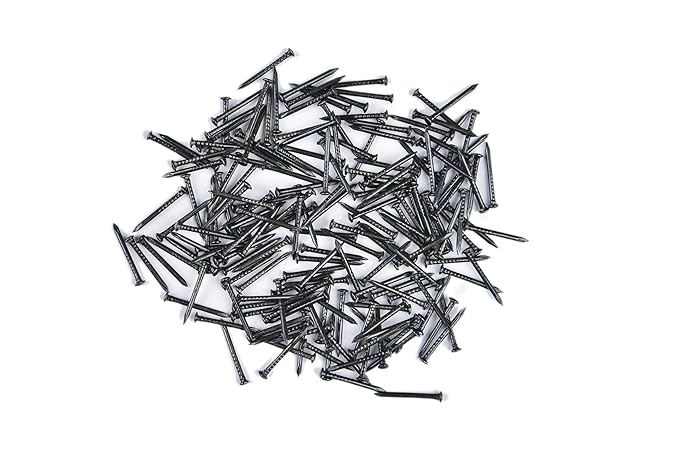 1 inch (25mm) Length Hardened High Carbon Steel Point Tip Wall Masonry Concrete Black Nails (100 pcs.)