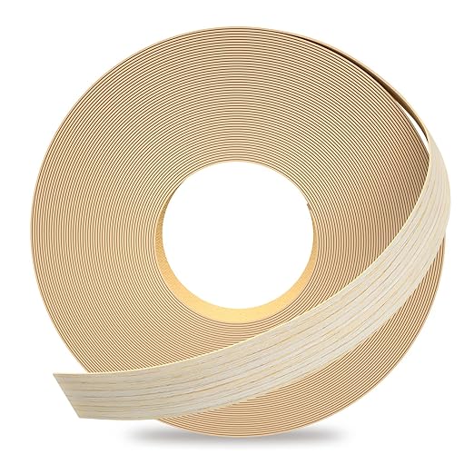 GSCIT Club White Oak Edge Banding, 7/8 inch x 50ft roll of Veneer Edge Banding Pre-glued Flexible, Real Wood Tape Banding for Cabinet Repair Furniture Restoration (ZYKJ-7/8-50F-Oak)