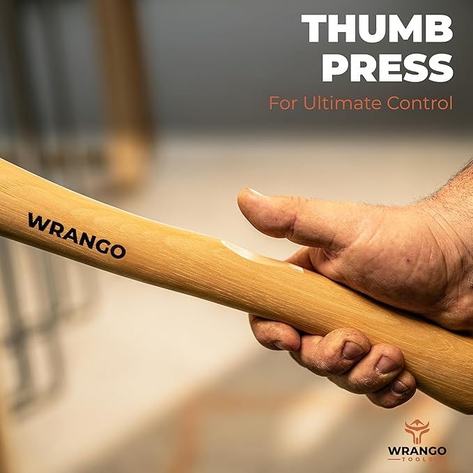 Wrango Tools 14oz Titanium Hammer - Smooth Face Framing Hammer with 38mm Diameter Pole & Curved 17" Hickory Handle for Framing, Roofing, Carpentry & Construction - Magnetic Nail Starter