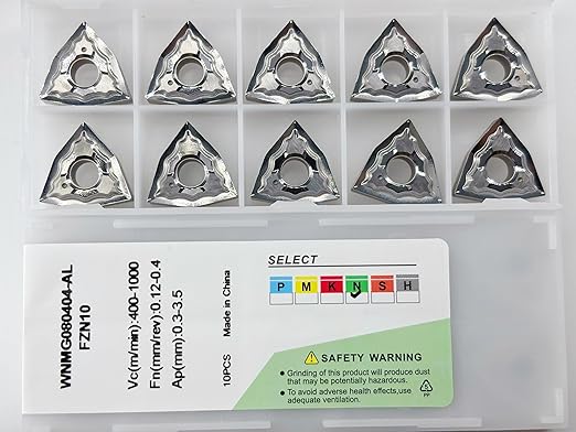Carbide Inserts for Aluminum WNMG431 WNMG080404-AL 10PCS, High Precision Cutting Inserts for Aluminum Machining